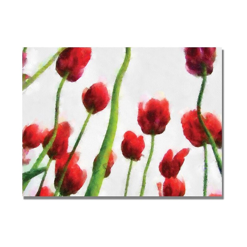 Trademark Global Michelle Calkins "Red Tulips from Bottom Up III" Canvas Art, 35" x 47" image 1