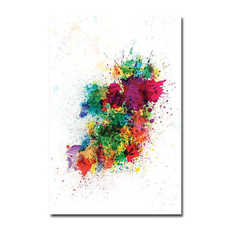 Trademark Global Michael Tompsett "Ireland Paint Splashes" Canvas Art, 24" x 16" image 1