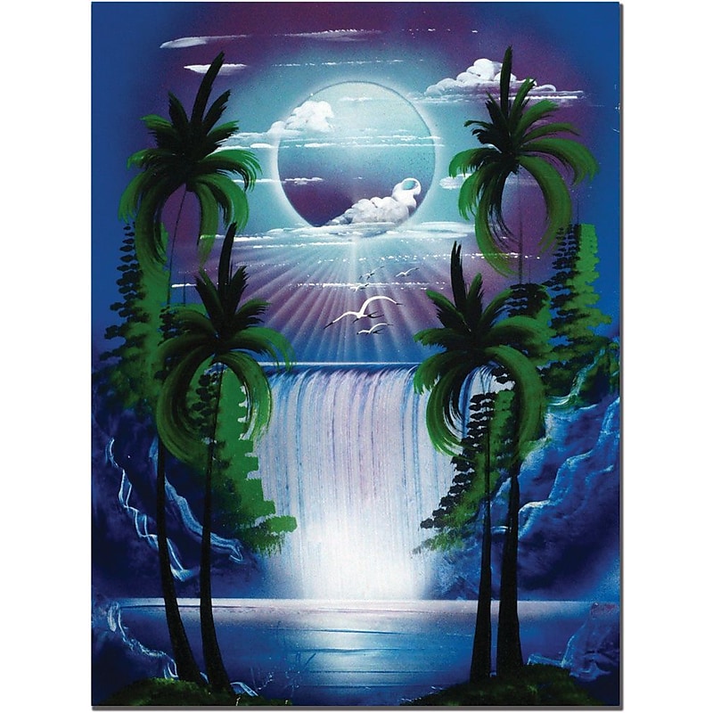 Trademark Global Conrad "Moon Over the Waterfall II" Canvas Art, 24" x 18" image 1