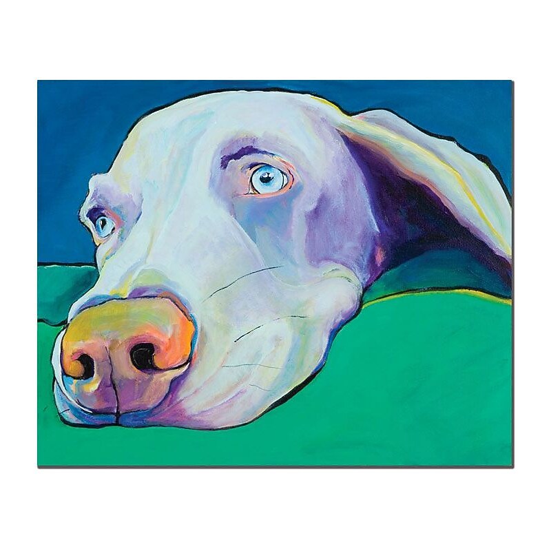Trademark Global Pat Saunders White "Fritz" Canvas Art, 36" x 48" image 1