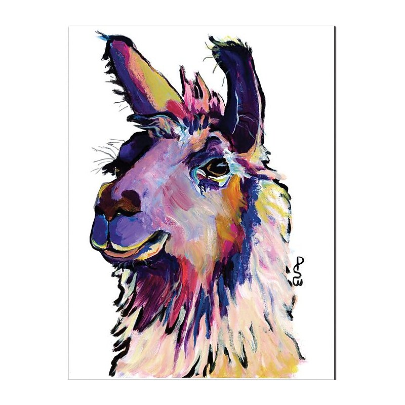 Trademark Global Pat Saunders White "Fabio" Canvas Art, 24" x 18" image 1