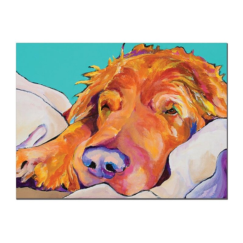 Trademark Global Pat Saunders White "Snoozer King" Canvas Art, 18" x 24" image 1