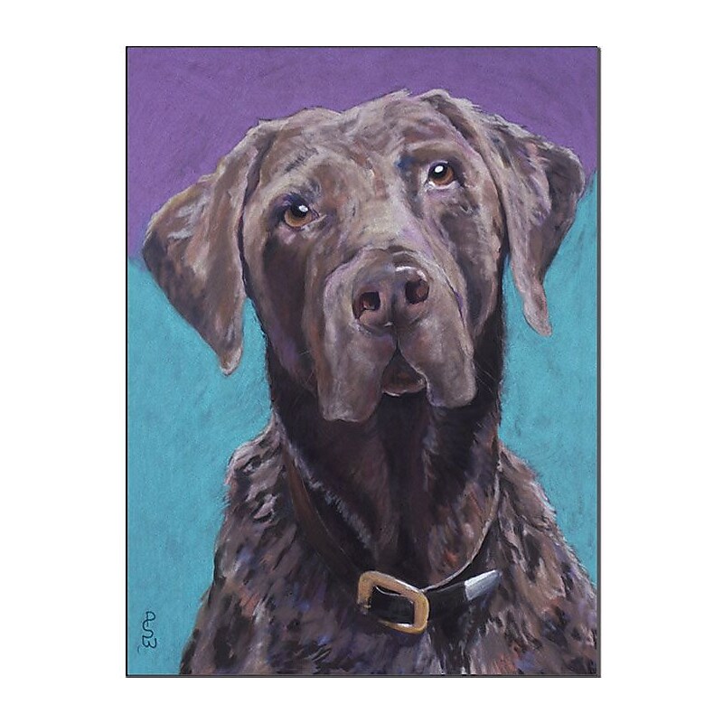 Trademark Global Pat Saunders White "Max" Canvas Art, 19" x 14" image 1