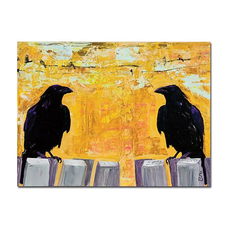Trademark Global Pat Saunders White "Gossiping" Canvas Art, 24" x 32" image 1