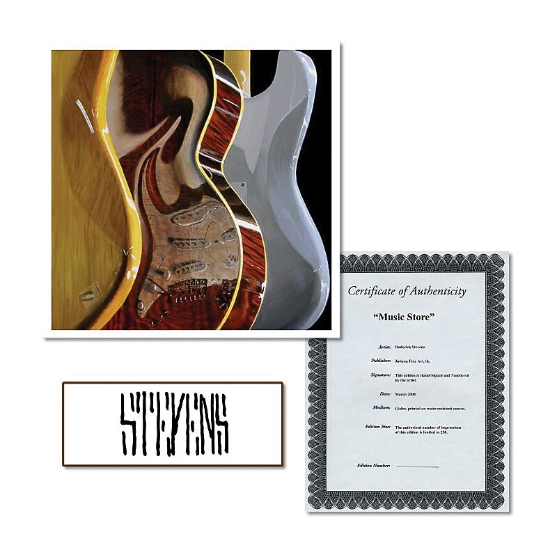 Trademark Global Roderick Stevens "Music Store" Canvas Art, 24" x 24" image 1