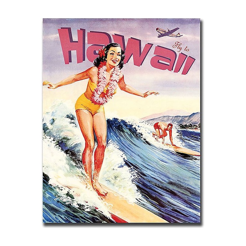 Trademark Global "Hawaii Vintage" Canvas Art, 24" x 18" image 1