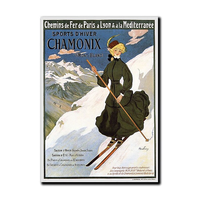 Trademark Global Abel Faivre "Sports D'Hiver Chamonix Mont Blanc" Canvas Art, 48" x 36" image 1