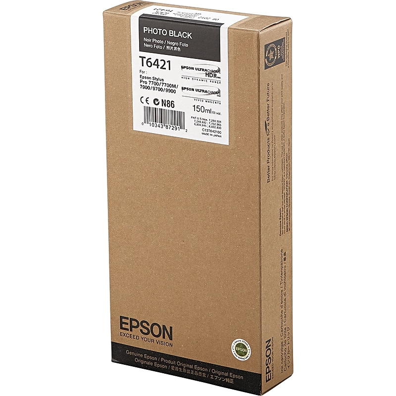 Epson T642 Photo Black Standard Yield Ink Cartridge image 1