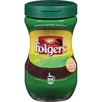 Folgers® Classic Roast® Instant Decaf Coffee, 8 oz. Jar