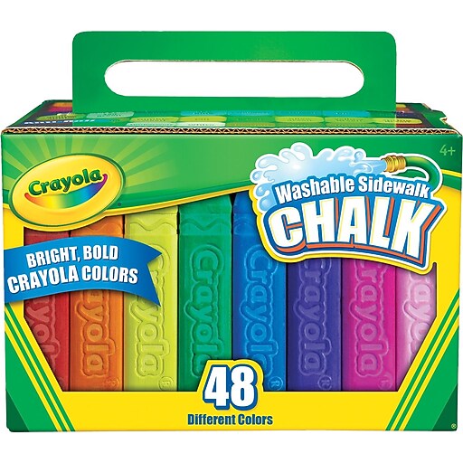 Crayola Washable Sidewalk Chalk, Assorted Colors, 48/Box (512048