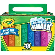 Crayola Washable Sidewalk Chalk, Assorted Colors, 48/Box (512048)