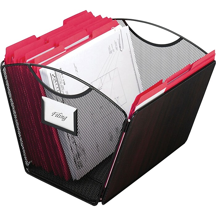 Safco Steel Mesh Desktop Tub File, Black (SAF2162BL) | Staples