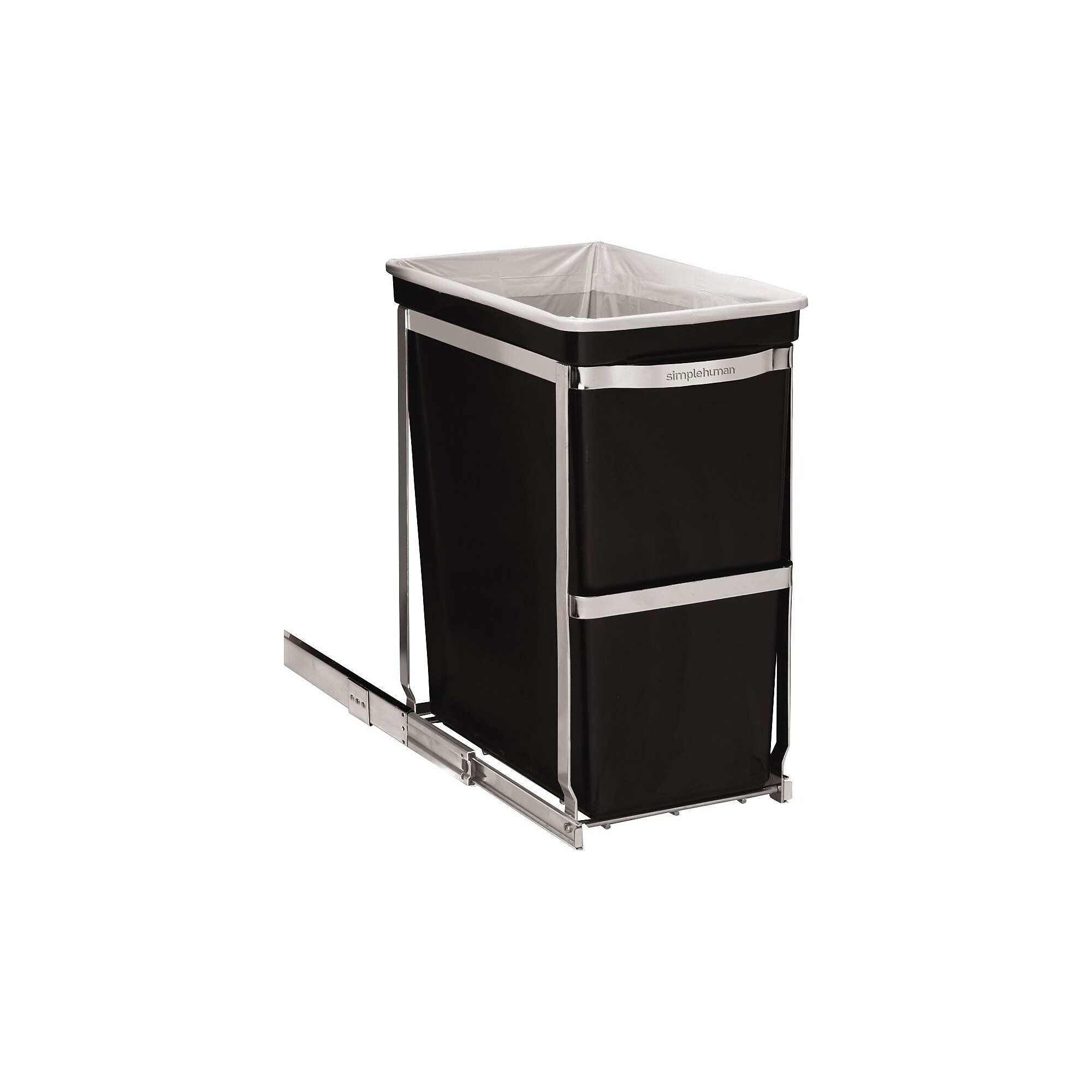 simplehuman Pull-Out Trash Can, Black, 8 Gal. (CW1124) Sansujyuku sansujyuku.com