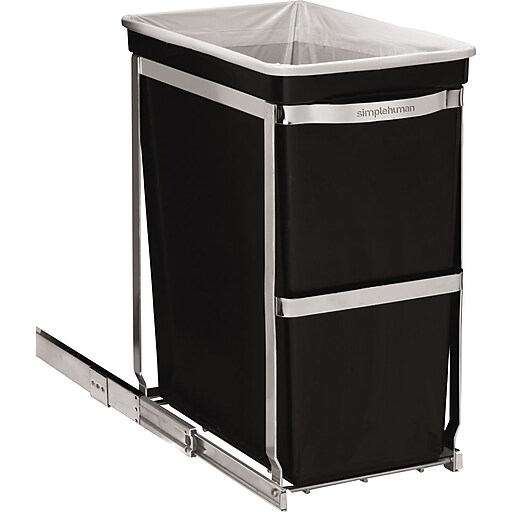 simplehuman PullOut Trash Can, Black, 8 Gal. (CW1124) Staples
