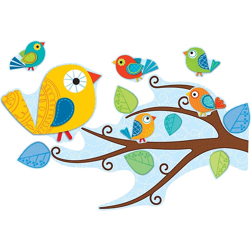 Carson-Dellosa 110202 Boho Birds Bulletin Board Set image 1