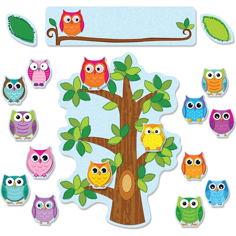 Carson-Dellosa Colorful Owls Behavior,  Bulletin Board Set image 1