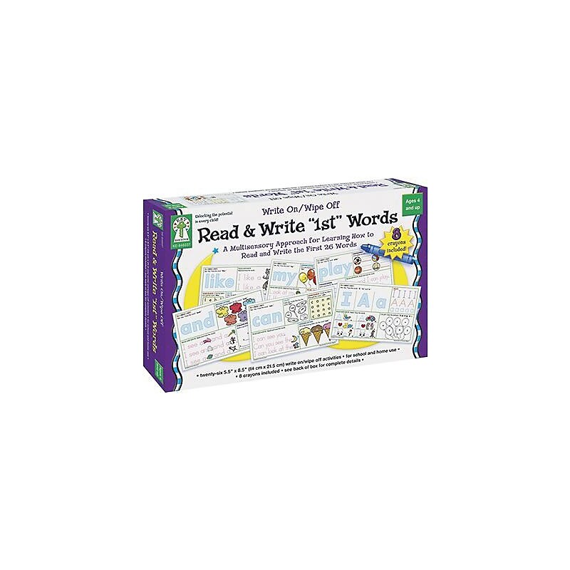 Assorted Publishers Key Education Write On/Wipe Off Cards, Read & Write 1st Words, 34 Cards/Set (KE846037) image 1
