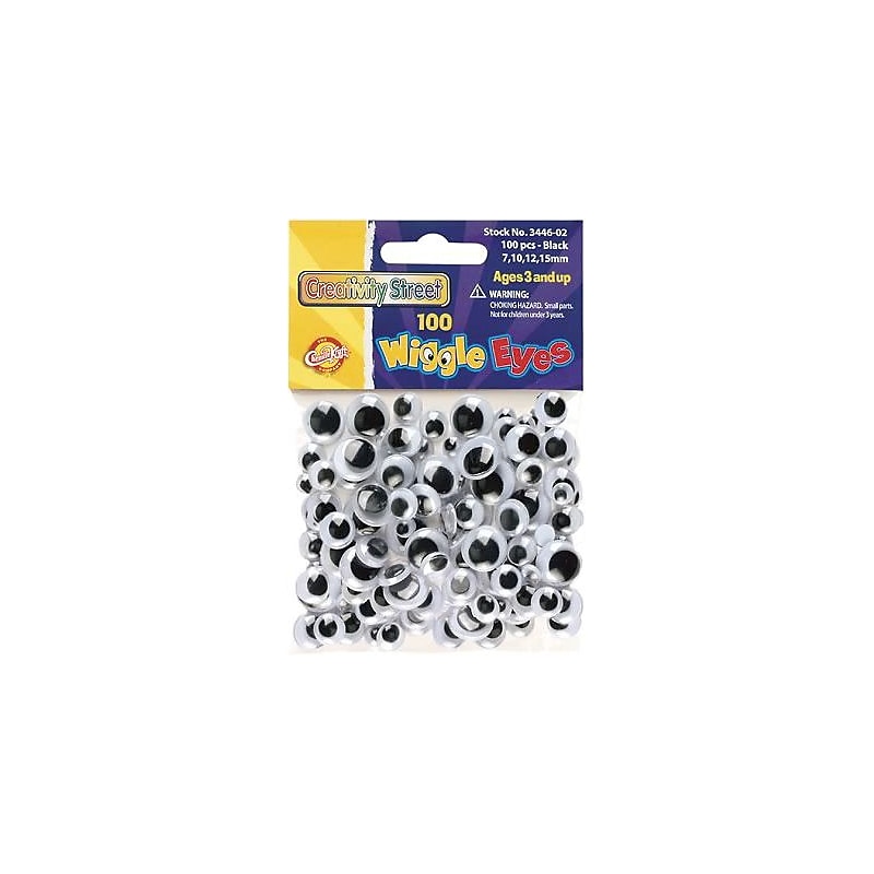 Chenille Kraft® Wiggle Eyes, Black, Assorted Sizes (AC3446-02) image 1