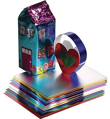 Carta Metallizzata Hygloss - 24 Fogli Assortiti 8,1x25,4 Cm, Lucentezza Riflettente Per Lavoretti Creativi