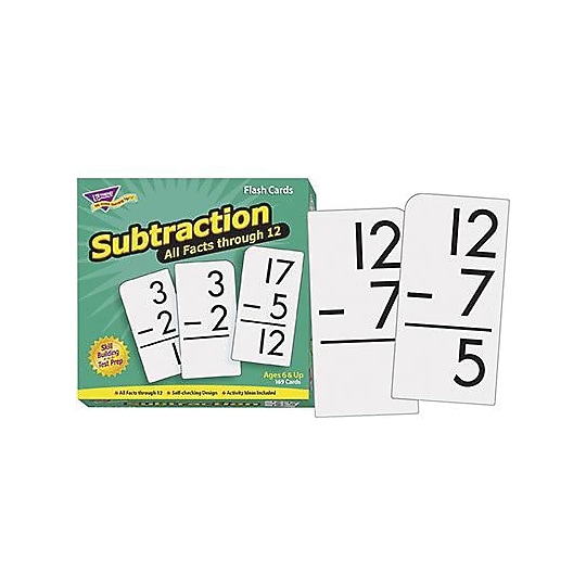 Subtraction 0-12 All Facts Skill Drill Flash Cards for Grades 1-4, 169 Pack (T-53202)