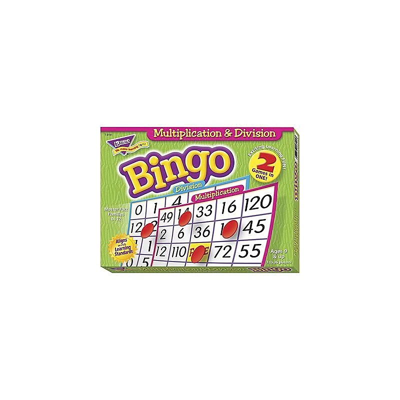 Bingo Games, Trend® Multiplication & Division, 2-Sided image 1