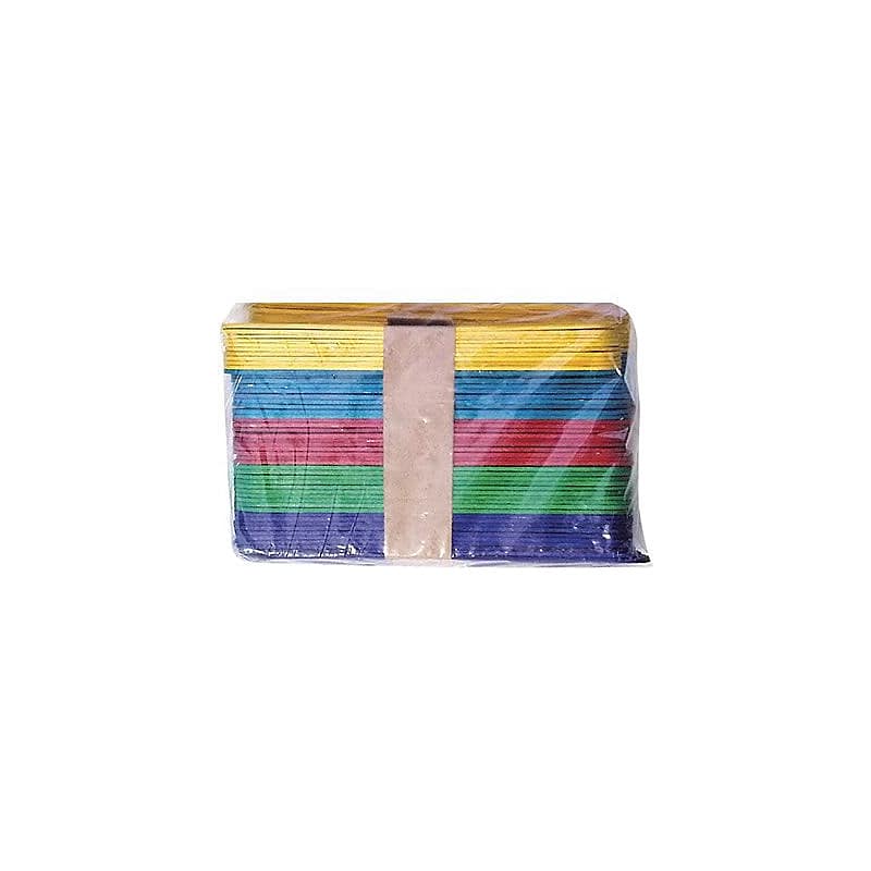 Chenille Kraft Company Wood Craft Sticks, Assorted Colors, 500/Pack, 2 Packs/Bundle (PAC3776-02) image 1
