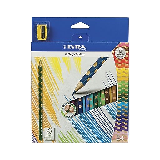 Prang Groove Triangular Colored Pencils, Assorted Colors, 24/Set (28124