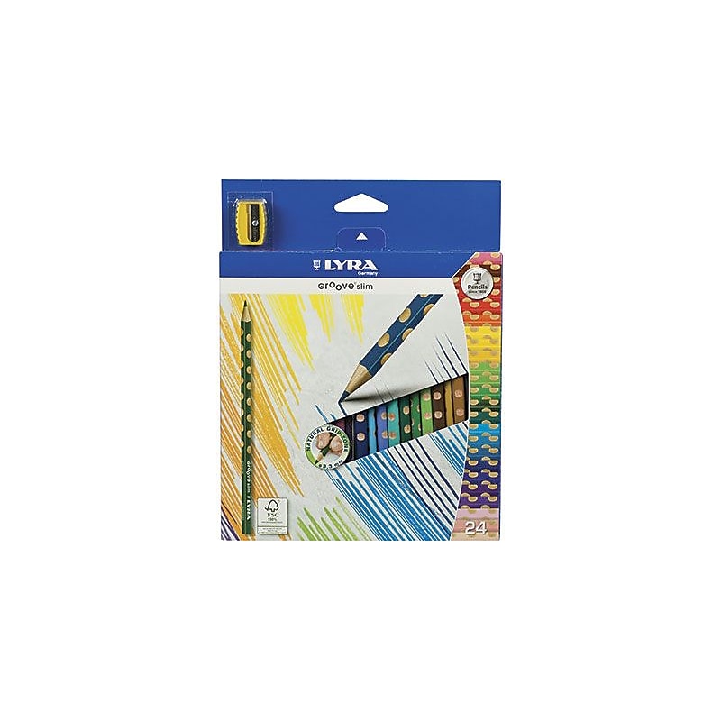 Prang Groove Triangular Colored Pencils, Assorted Colors, 24/Set (28124) image 1