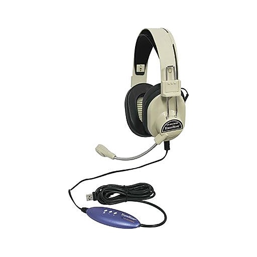 Hamilton Buhl OverEar Headphone with Gooseneck Mic, Beige at Staples