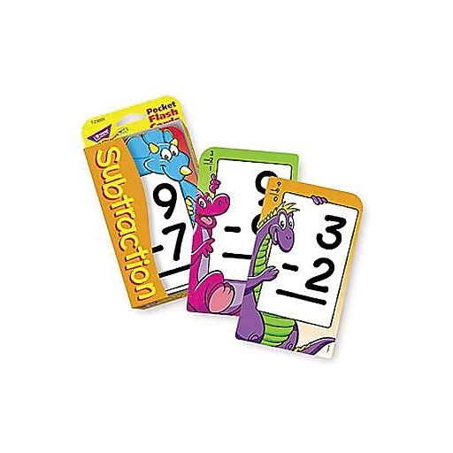 Subtraction 012 Pocket Flash Cards for Grades K1, 56 Pack (T23005