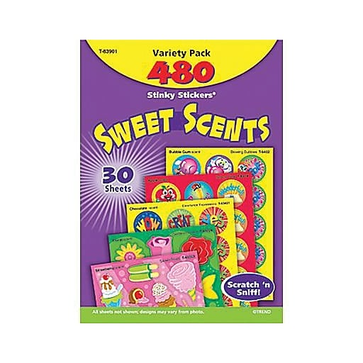 480 ct Trend Enterprises Inc T-83901 Sweet Scents Stinky Stickers Variety Pack 