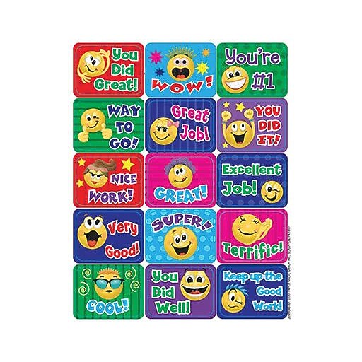 Eureka® Stickers, Emoticons Success (EU658404) Staples