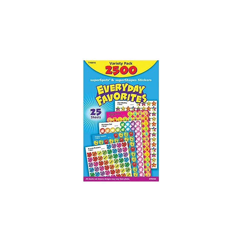 Trend Everyday Favorites superSpots/superShapes Variety Pack, 2500 CT (T-46916) image 1