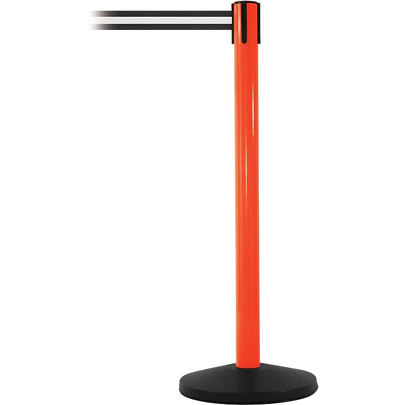 SafetyMaster 450 Orange Retractable Belt Barrier with 8.5' Black/White Belt image 1