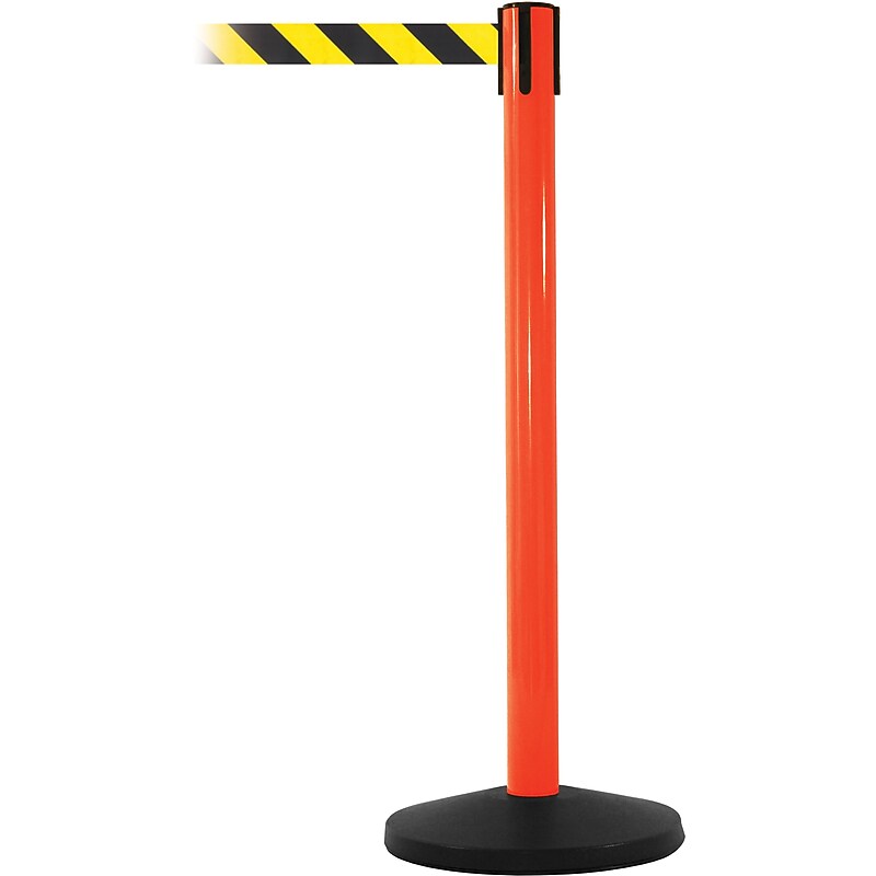 SafetyMaster 450 Orange Retractable Belt Barrier with 8.5' Black/Yellow Belt image 1