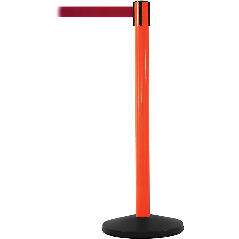 SafetyMaster 450 Orange Retractable Belt Barrier with 8.5' Red Belt (SM450O-RD) image 1