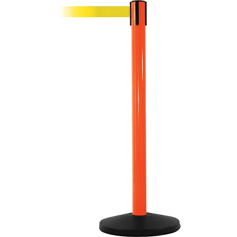 SafetyMaster 450 Orange Retractable Belt Barrier with 8.5' Yellow Belt (SM450O-YW) image 1