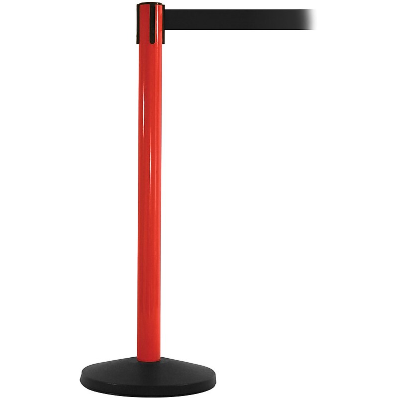 SafetyMaster 450 Red Retractable Belt Barrier with 8.5' Black Belt (SM450R-BK) image 1