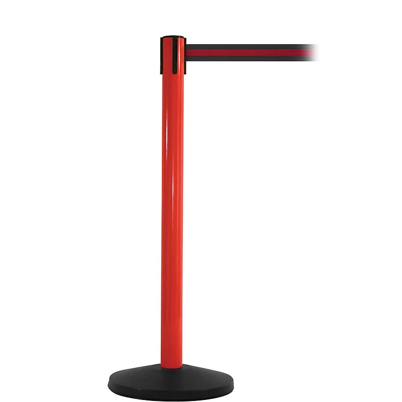 SafetyMaster 450 Red Retractable Belt Barrier with 8.5' Black/Red Belt (SM450R-BR) image 1