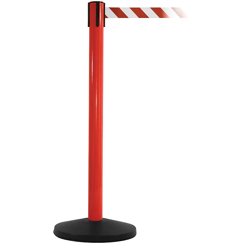SafetyMaster 450 Red Retractable Belt Barrier with 8.5' Red/White Belt (SM450R-RW) image 1