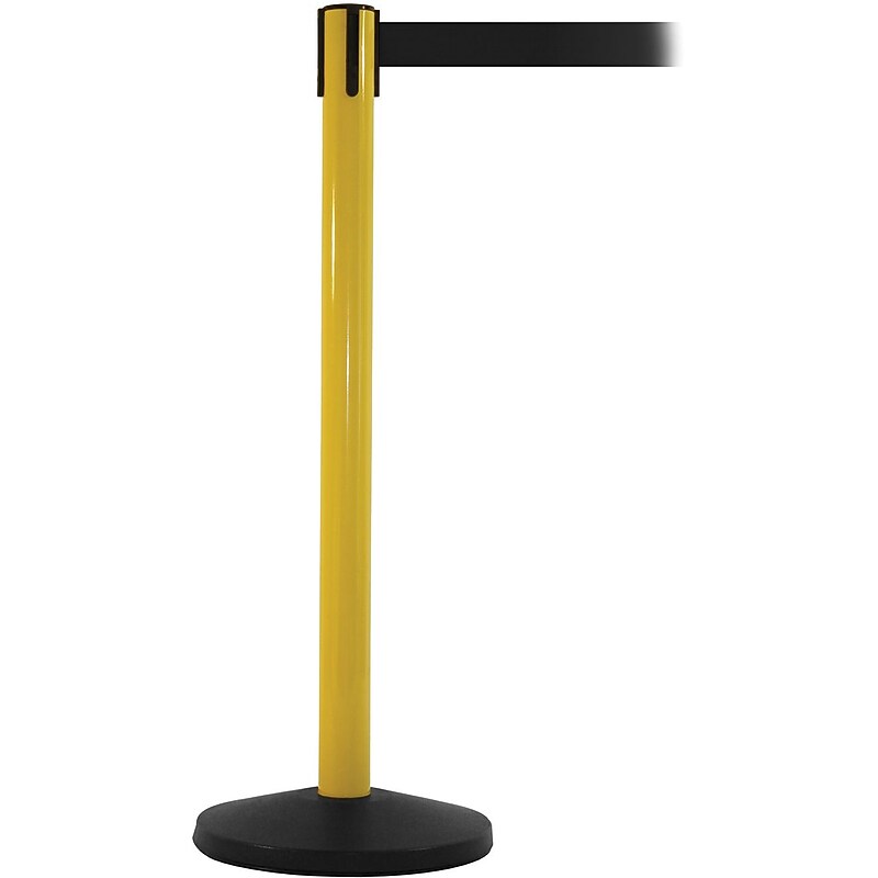 SafetyMaster 450 Yellow Retractable Belt Barrier with 8.5' Black Belt (SM450Y-BK) image 1