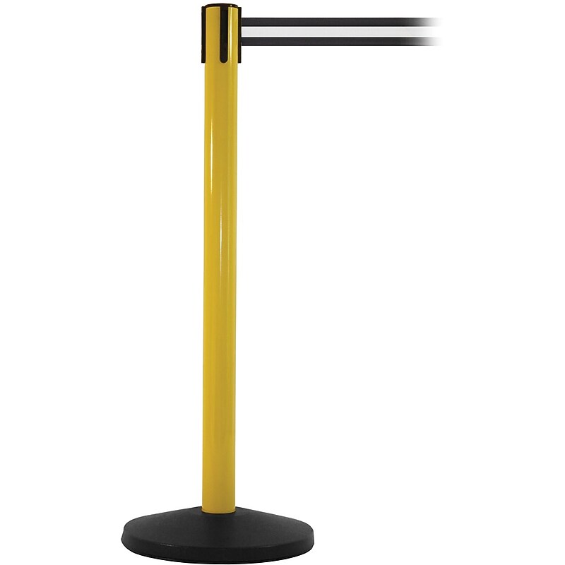 SafetyMaster 450 Yellow Retractable Belt Barrier with 8.5' Black/White Belt image 1
