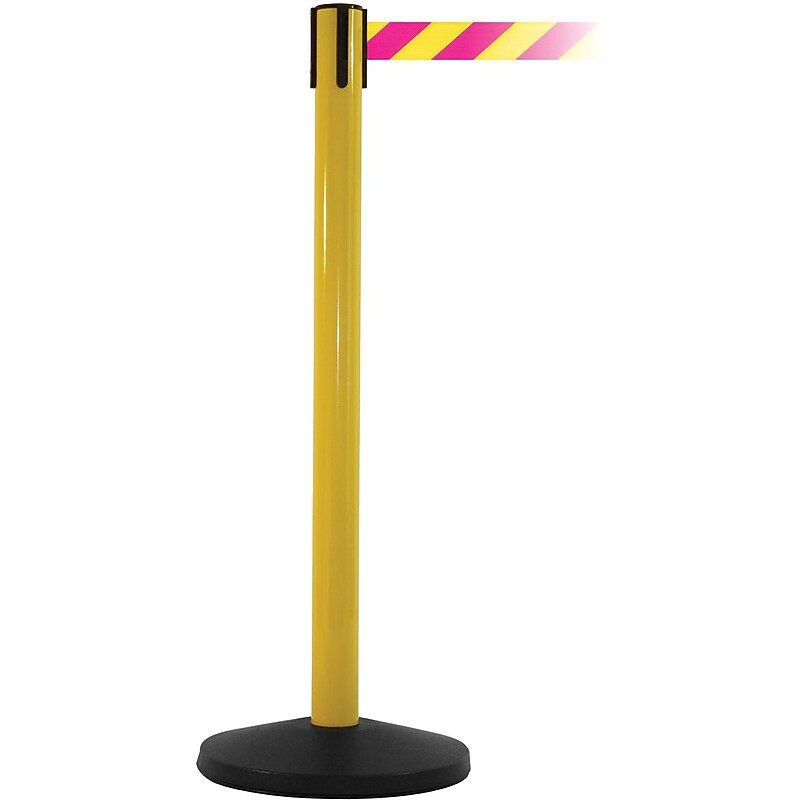 SafetyMaster 450 Yellow Retractable Belt Barrier with 8.5' Yellow/Magenta Belt (SM450Y-YM) image 1
