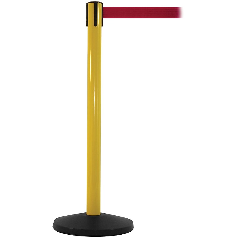 SafetyMaster 450 Yellow Retractable Belt Barrier with 8.5' Red Belt (SM450Y-RD) image 1