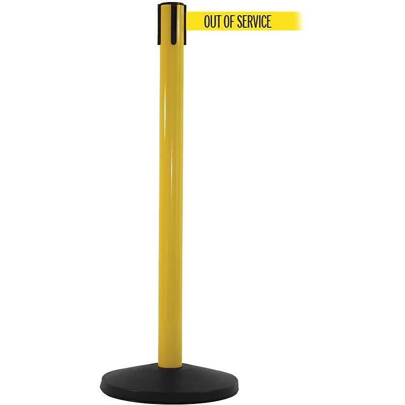 SafetyPro 300 Yellow Retractable Barrier w/ 16' Yellow/Black OUT OF SERVICE Belt image 1