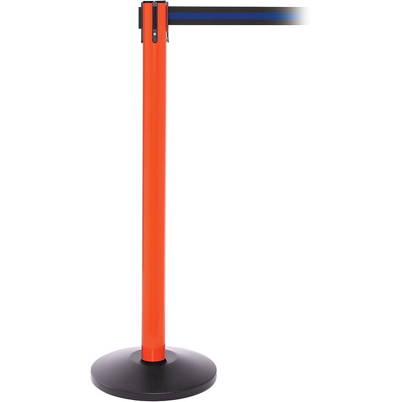 SafetyPro 250 Orange Retractable Belt Barrier with 11' Black/Blue Belt image 1