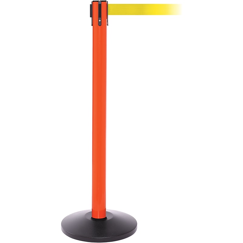 SafetyPro 250 Orange Retractable Belt Barrier with 11' Yellow Belt image 1