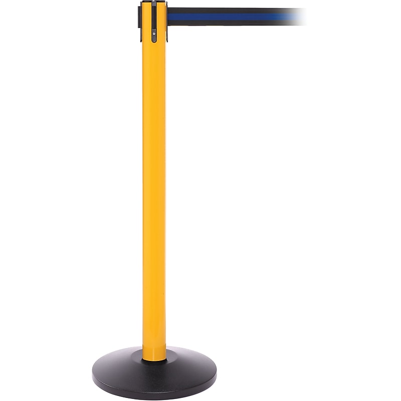SafetyPro 250 Yellow Retractable Belt Barrier with 11' Black/Blue Belt image 1