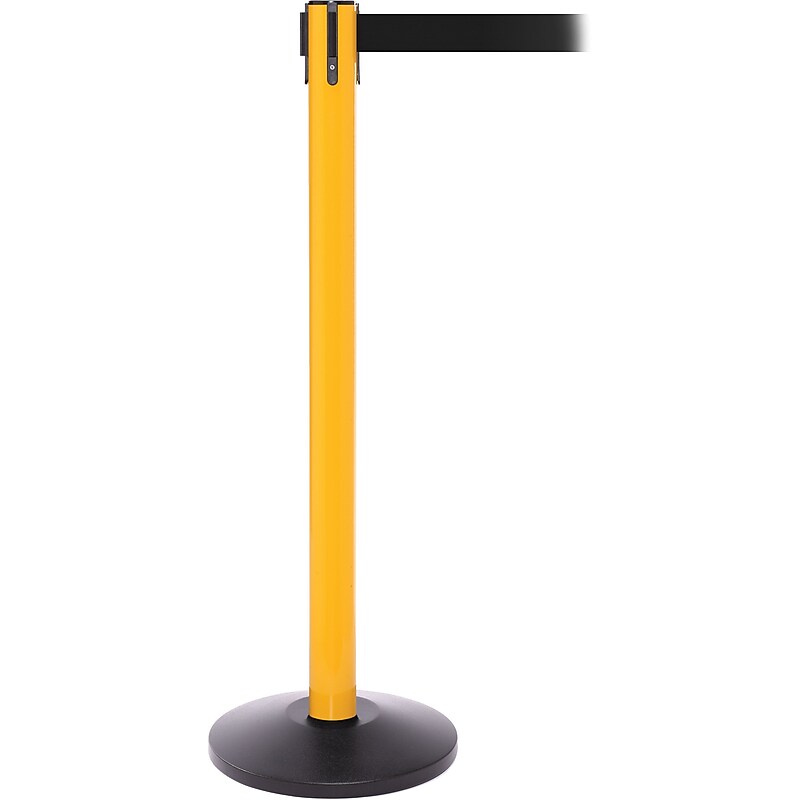 SafetyPro 250 Yellow Retractable Belt Barrier with 11' Black Belt (SPRO250Y-BK) image 1