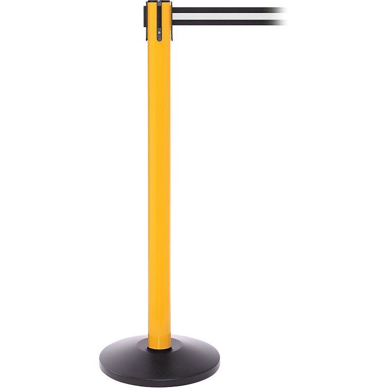 SafetyPro 250 Yellow Retractable Belt Barrier with 11' Black/White Belt image 1